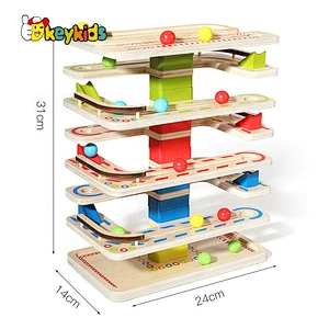 2021 New released preschool wooden marble track toy for children W04E114