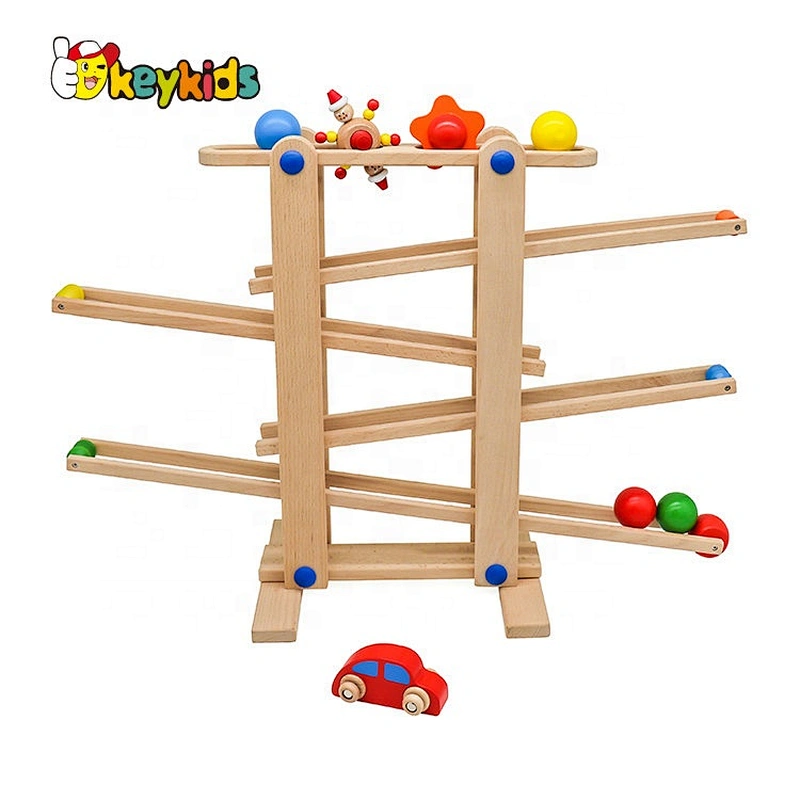 2021 New released preschool wooden marble track toy for children W04E114