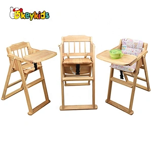 Custom adjustable wooden baby feeding chair with high quality W08F050