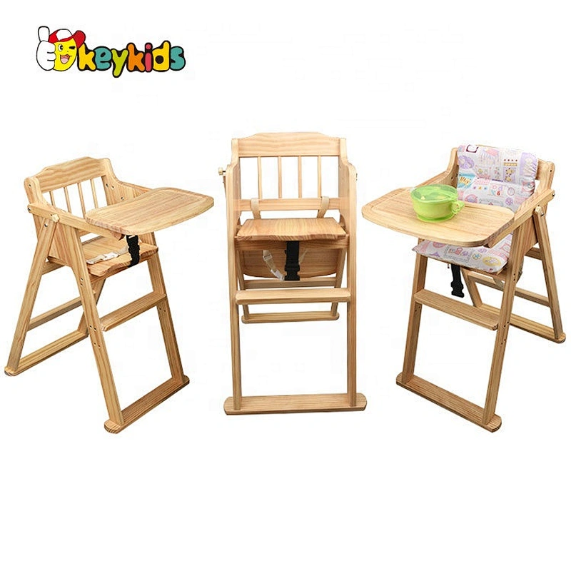Custom adjustable wooden baby feeding chair with high quality W08F050