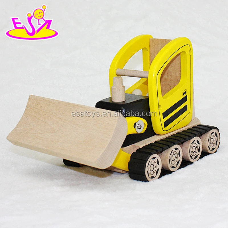 New hottest intelligent mini wooden toy bulldozer for kids attraction W04A292