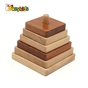 2019 Top sale educational stacking game wooden baby blocks for wholesale W13D217