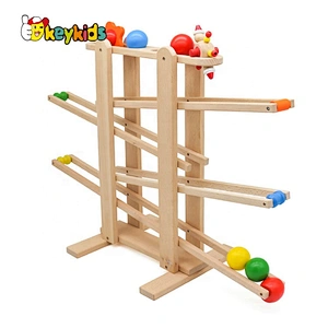Ready to ship kids wooden slide ball toy for wholesale W04E002