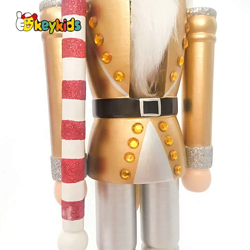 Customize soldier toy wooden gold nutcracker for wholesale W02A345