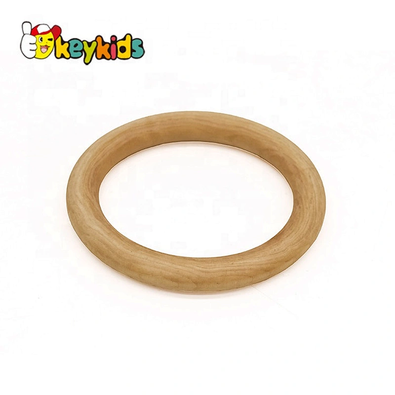 High quality natural unfinished wooden teething ring for babies W07I158