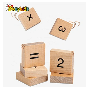 2021 Montessori educational natural wooden number block toy for kids W12E094