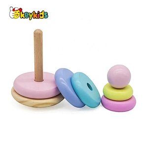 2020 Customize colored wooden stacking tower toy for baby W13D254