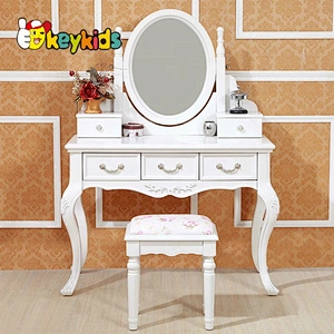 Wholesale Cheapest Wooden Toy Dressing Table With Mirror And Stool W08H017