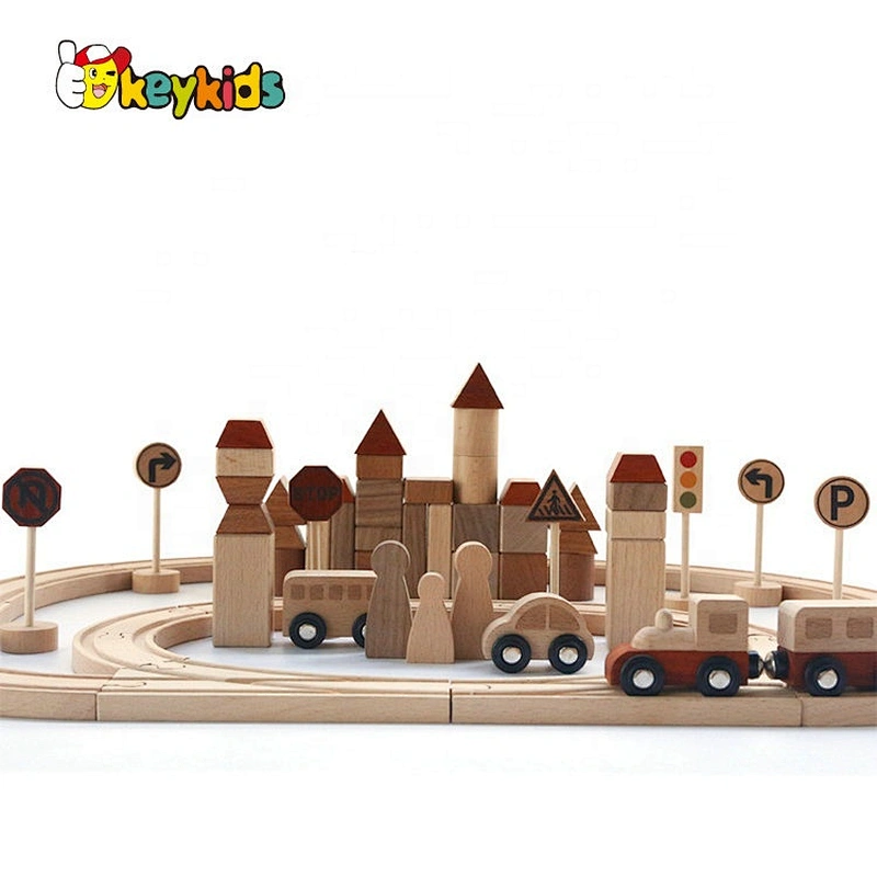 2021 New released preschool diy wooden toy train track for kids W04C206