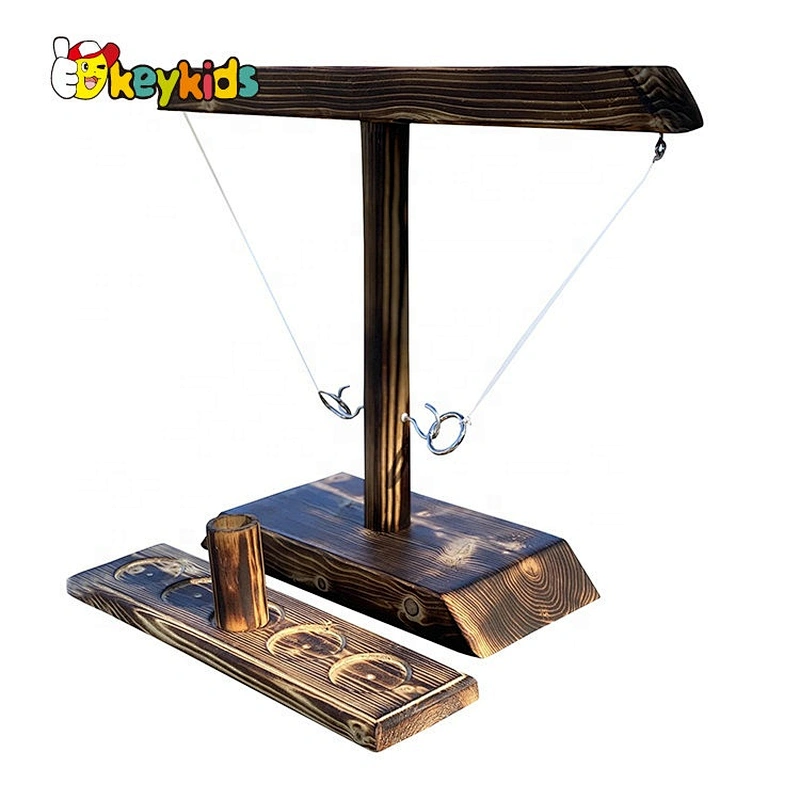 New creative wooden hook and ring toss battle game W01A418