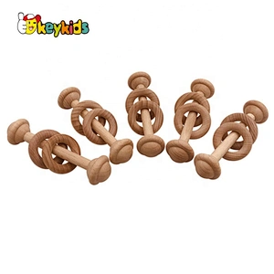 High quality grasping organic wooden baby rattle set for wholesale W08K296