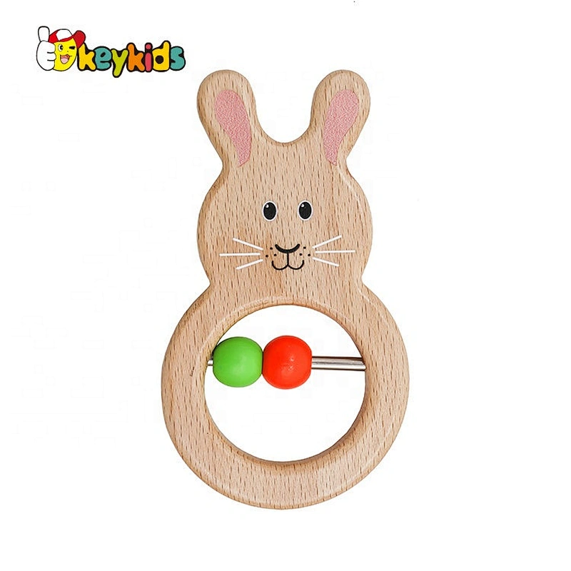 Natural Safety Handmade wooden baby teether for sale W08K303