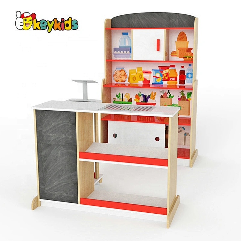 New Released Children Wooden Supermarket Shelf Toy W10A116