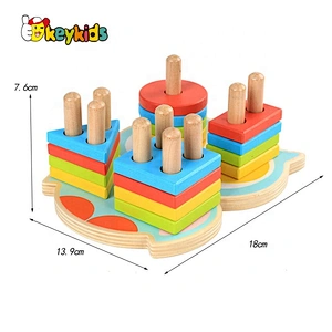 Learning Color And Shapes Kids Wooden Block Set W13D259