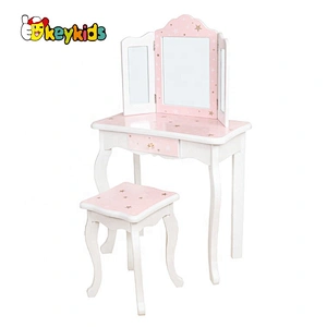 hot sale modern wooden white dressing table with chair W08H072
