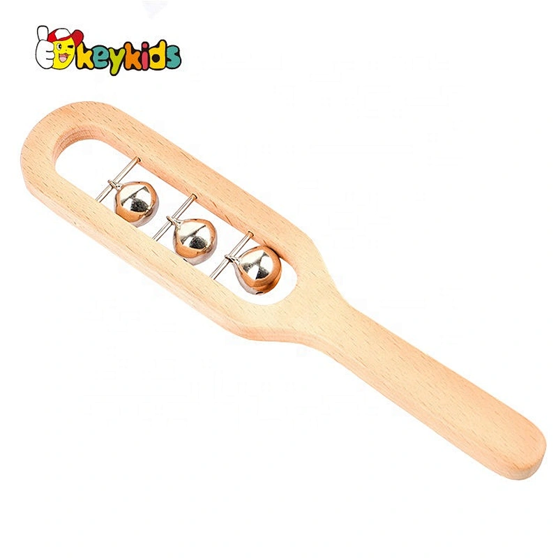 2021 Top sale musical instruments wooden cartoon hand bell for baby W07I173