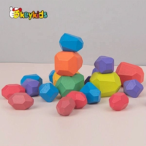 Customize 21PCS stone shape wooden blocks toy for children W13D298