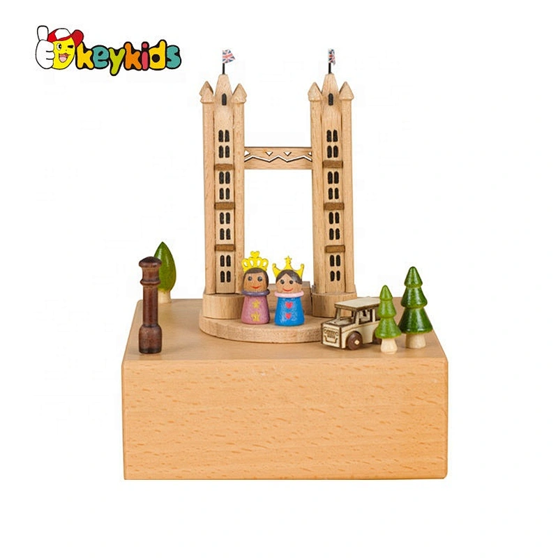 Customize kids wooden small box music for gifts W07B100
