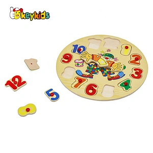 New hottest educational wooden teaching time clock for children W14B005