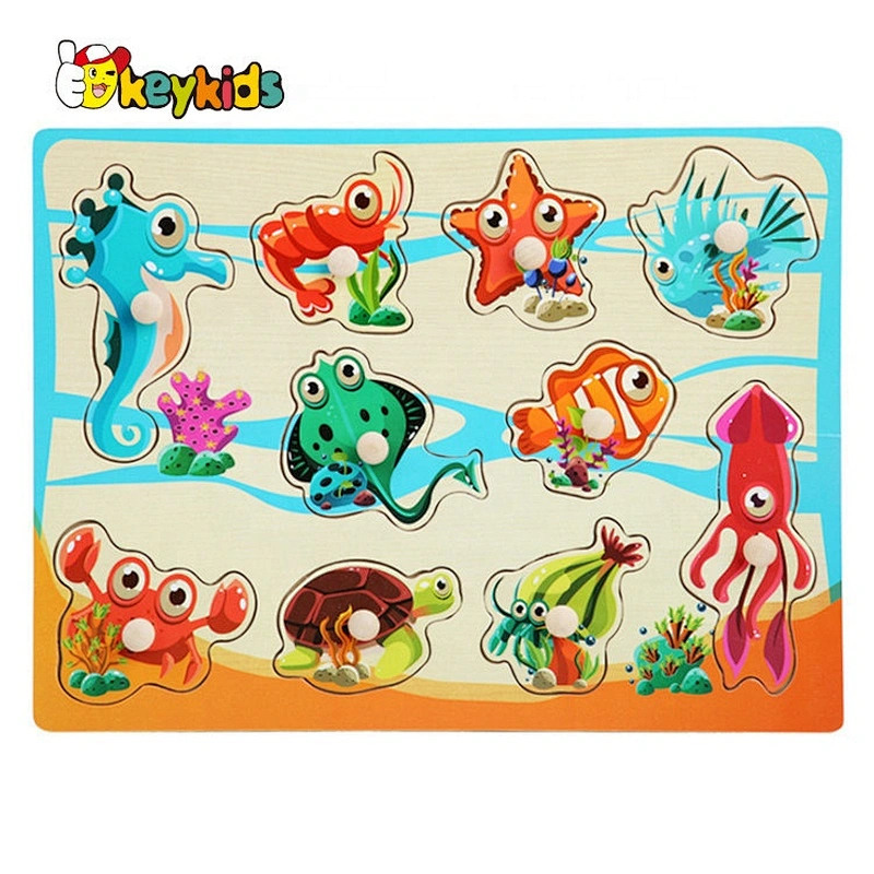 2020 Customize educational wooden vegetable puzzle with peg W14M195