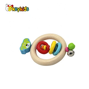 Hot sale play gym beech wooden teething ring baby rattle toys W08K307