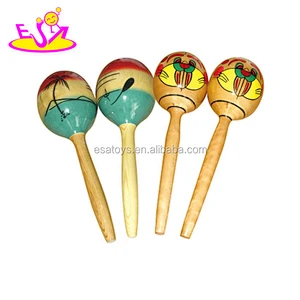 Hot sale kid musical wooden maracas sound for wholesale W07I054