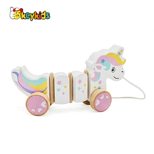 2019 New arrival educational wooden crocodile drag toy for children W05C121