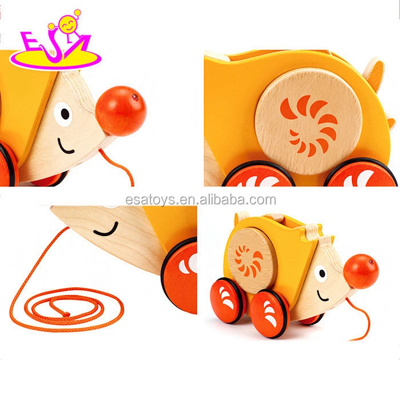 New Design Cute Kids Wooden Animal Car Toy W05B091 any Colores Toy Animal Duck Shaped Toy Animal CN;ZHE Eva