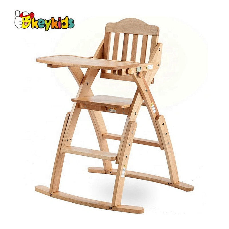 Custom adjustable wooden baby high chair for feeding W08F051