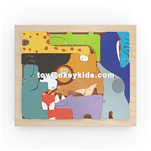 New hottest intellectual wooden dinosaur jigsaw puzzle for kids W14C262