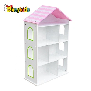 New design doll house shaped wooden children bookcase with high quality W08C246