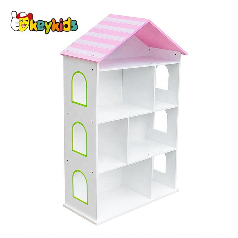 New design doll house shaped wooden children bookcase with high quality W08C246