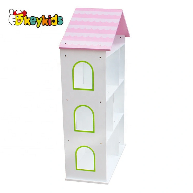 New design doll house shaped wooden children bookcase with high quality W08C246
