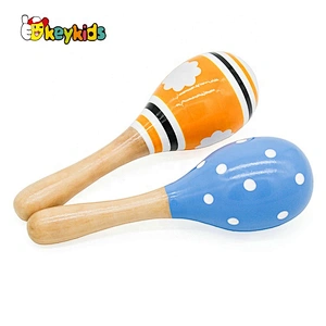 OEM/ODM educational wooden egg maracas shaker for babies W07I150