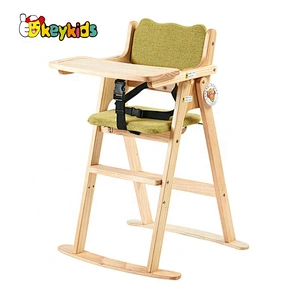 2020 Custom foldable kids wooden high chair for feeding W08F052