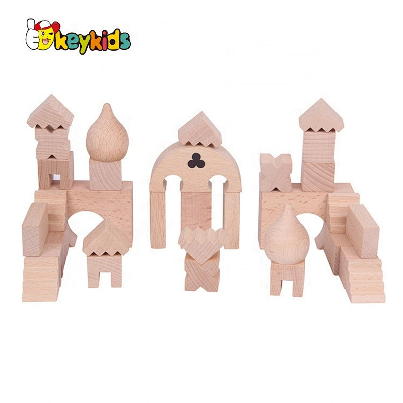 2019 Top sale 52PCS educational DIY wooden building blocks toys for kids W13A153