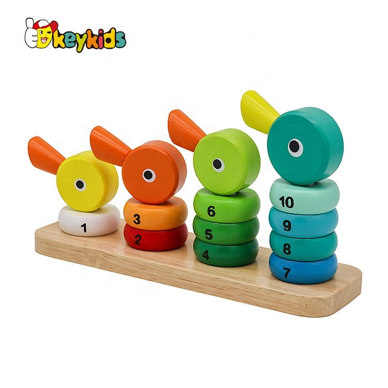 wholesale cheap stacking duck blocks wooden kids building toys for education W13D156