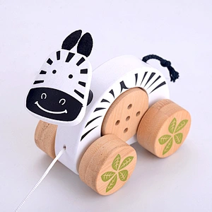 Customize preschool wooden animal car toy for kids W05B180