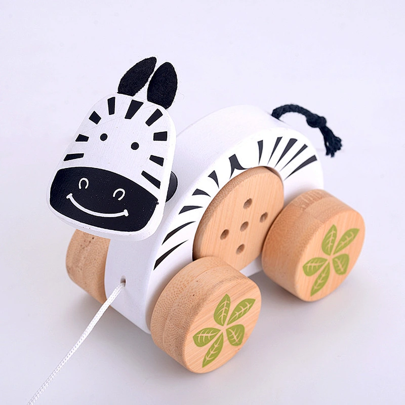 Customize preschool wooden animal car toy for kids W05B180