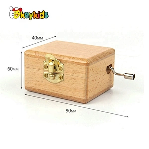 Customize DIY wooden music box set with hand crank W07B071