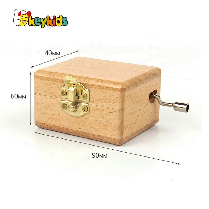 Customize DIY wooden music box set with hand crank W07B071