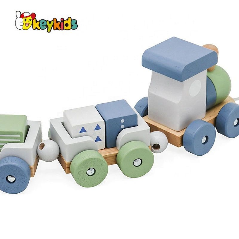 2021 New released educational wooden stacking train for kids W04A528