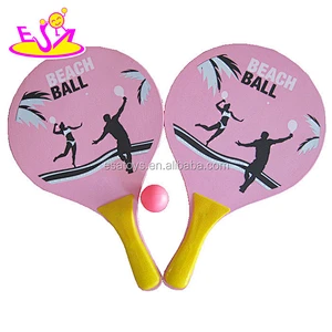 Customize children wooden beach bat set for promotional W01A098