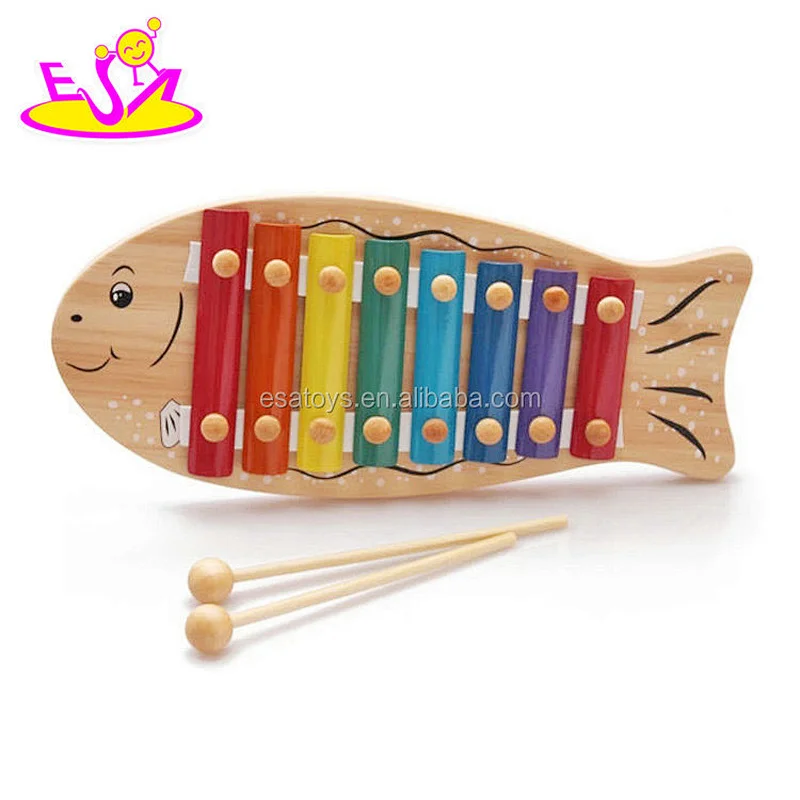 Promotional lovely wooden mini kids drum kit with 2 sticks W07J040