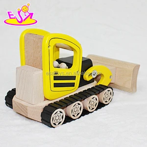 New hottest intelligent mini wooden toy bulldozer for kids attraction W04A292