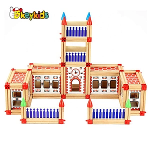 2020 New arrival 180PCS preschool kids wooden building blocks for kids W13A207