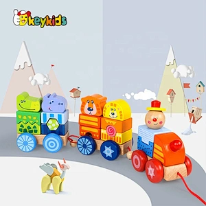 Newest early educational wooden push and pull along toys for kids W05C148