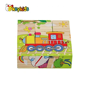 Customize 6 sides wood cube puzzle game for children W14F069