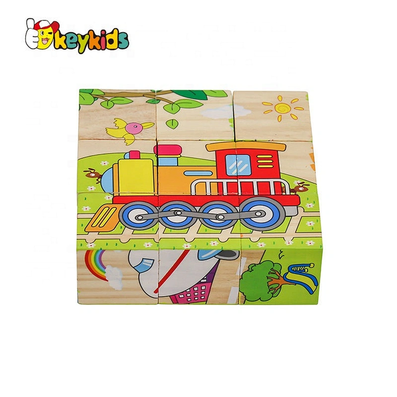 Customize 6 sides wood cube puzzle game for children W14F069