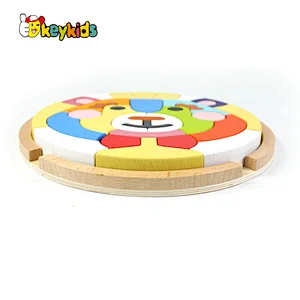 2021 Customize colorful educational wood block puzzle game for toddlers W14A259
